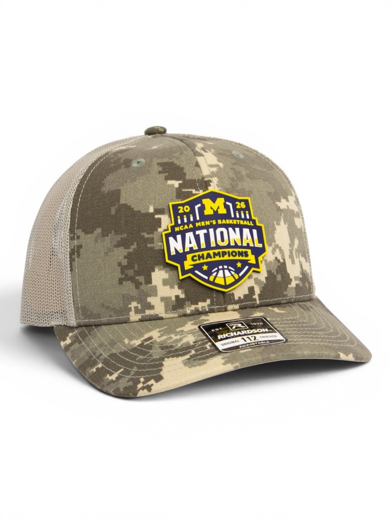 Michigan Wolverines 2026 Basketball National Champions 3d Snapback Trucker Hat